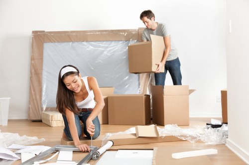 Removal team preparing a flat move in Belsize Park